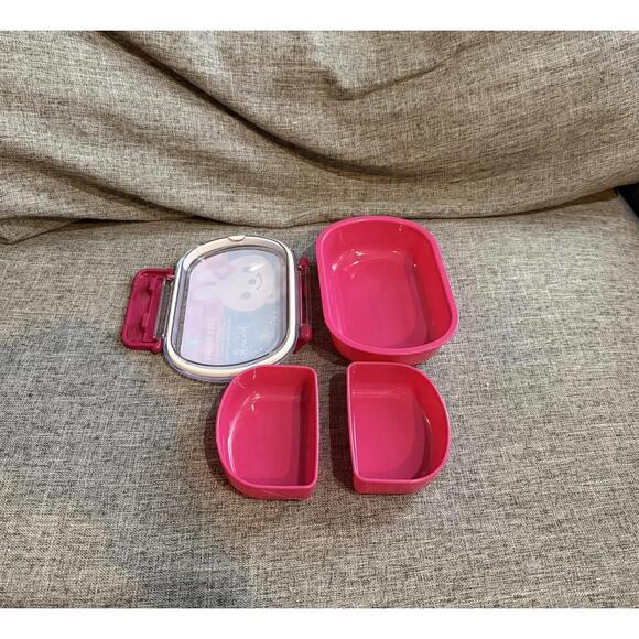 Bento Lock Lunch Box Cute Rabbit Removable Sections Pink Japan - Picture 8 of 9